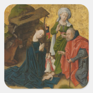 Nativity, circa 1460 quadratischer aufkleber