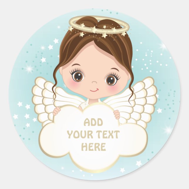 Nativity Cute Angel Holding Cloud Sticker (Vorderseite)