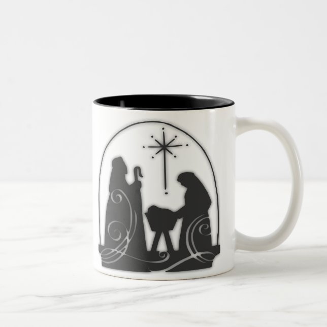 Nativity-/jesaja-9:6 Zweifarbige Tasse (Rechts)