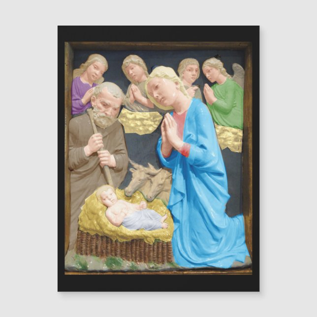 NATIVITY Luca Della Robbia Magnetkarte Weihnachtsk (Vorderseite)