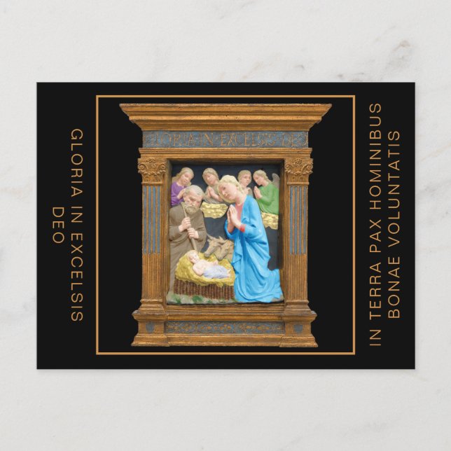 NATIVITY Luca Della Robbia Weihnachtspostkarte Ankündigungspostkarte (Vorderseite)