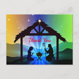 Nativity Manager Weihnachts Grafik Vielen Dank Postkarte