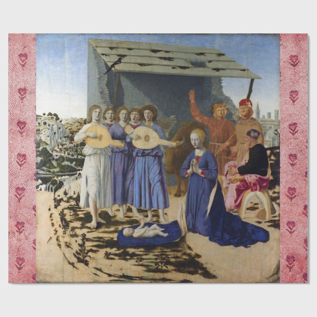 NATIVITY OF JESUS, ANGELS by PIERO DELLA FRANCESCA Geschenkpapier (Flach)