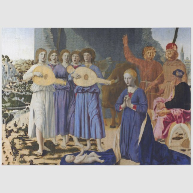 NATIVITY OF JESUS, ANGELS by PIERO DELLA FRANCESCA Seidenpapier (Vorderseite)