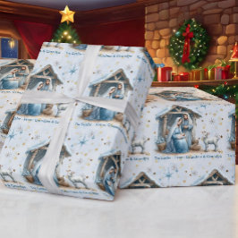 Nativity Personalize Name Baby Jesus Christmas Geschenkpapier