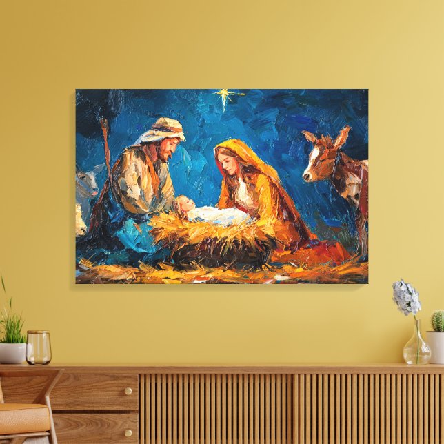 Nativity Scene, beautiful illustration, Leinwanddruck (Insitu (Wohnzimmer))