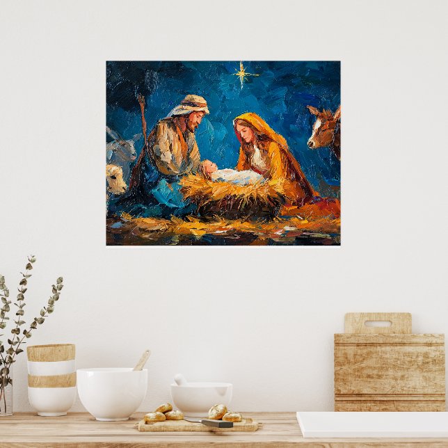 Nativity Scene, beautiful illustration, Poster (Küche)