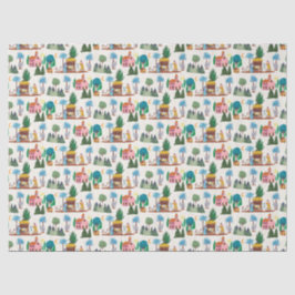 Nativity Scene Ecru Hand drawn Christmas Seidenpapier