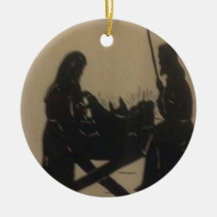 NATIVITY SILHOUETE CHRISTMAS ORNAMENT" KERAMIK ORG ORNAMENT