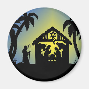 Nativity-Silhouette-Freude zur Welt Magnet