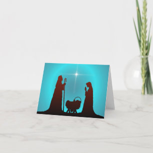 NATIVITY SILHOUTTE & STAR by SHARON SHARPE Feiertagskarte
