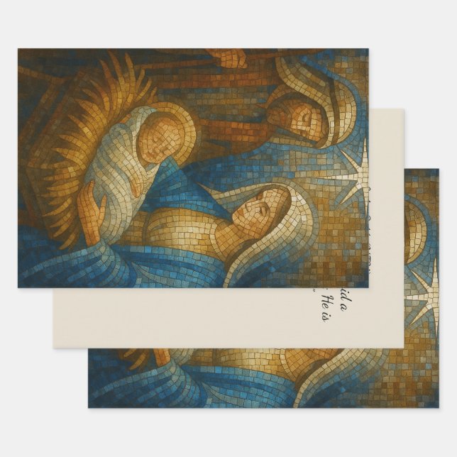 Nativity Stained Glass Mosaic | Holy Family  Geschenkpapier Set (Set)