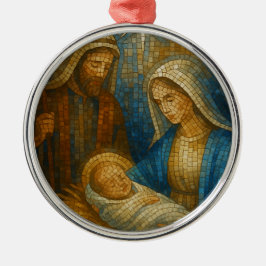 Nativity Stained Glass Mosaic | Holy Family Ornament Aus Metall