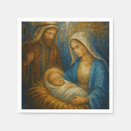 Nativity Stained Glass Mosaic | Holy Family Serviette