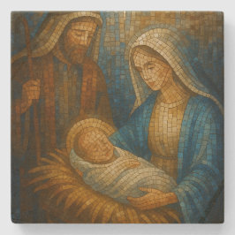 Nativity Stained Glass Mosaic | Holy Family Steinuntersetzer