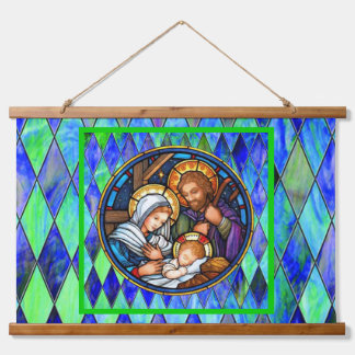 Nativity   wandteppich mit holzrahmen