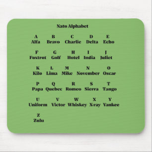 Nato-Alphabet Mousepad