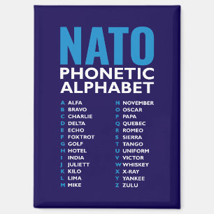 NATO-Aussprachealphabet Alfa Zulu Lernkarte Magnet