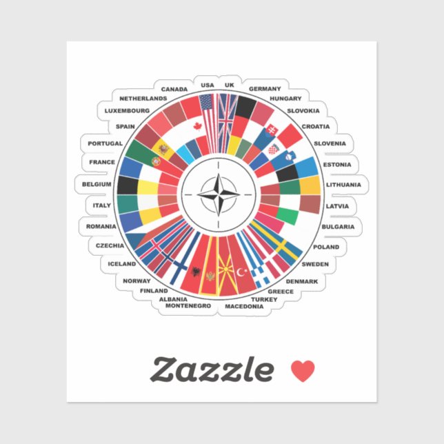 NATO Flag Atlantischer Vertrag Aufkleber (Blatt)