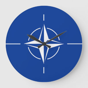 nato flag North Atlantic Treaty Organization Allia Große Wanduhr