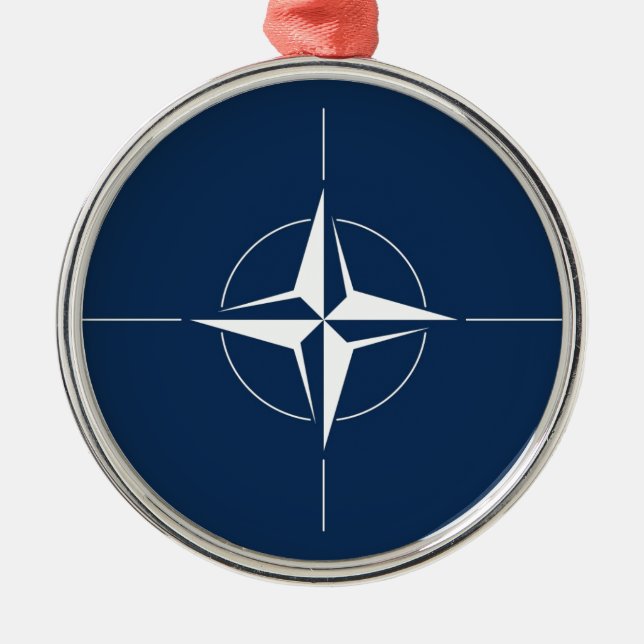 NATO Flag Ornament Aus Metall (Vorne)