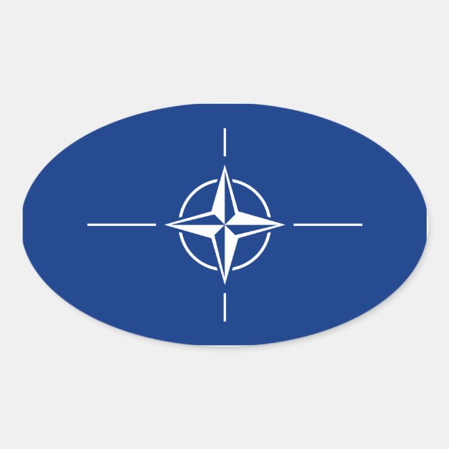 NATO Flag Ovaler Aufkleber (Vorderseite)