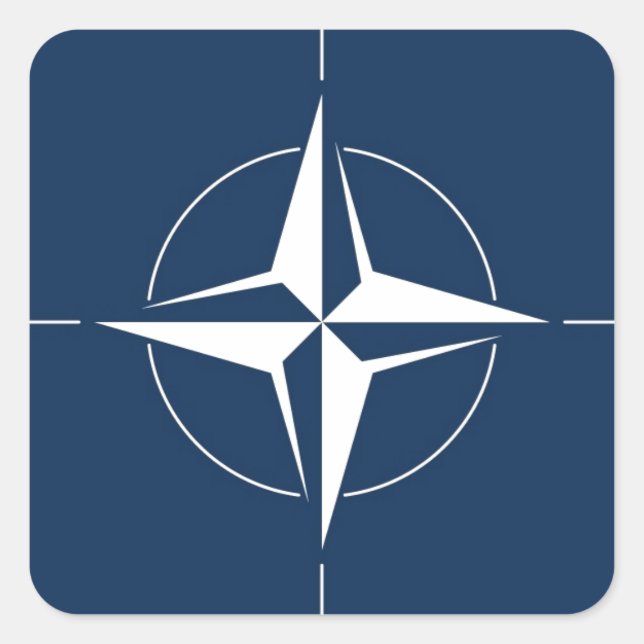NATO Flag Quadratischer Aufkleber (Vorderseite)