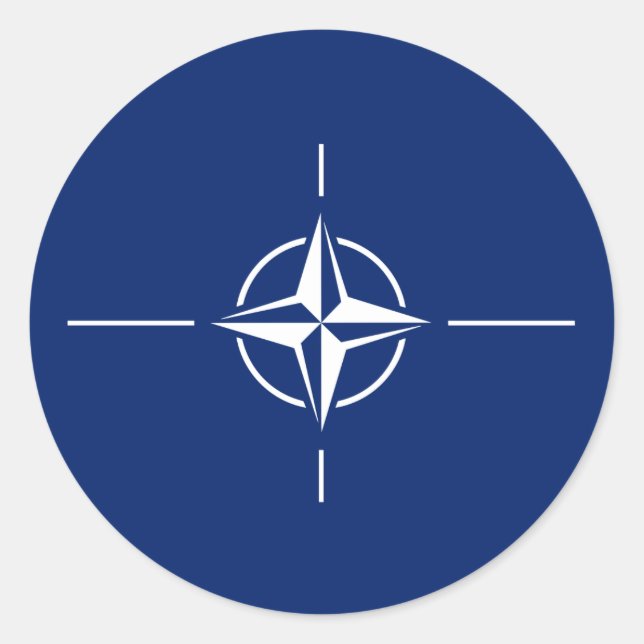 NATO Flag Runder Aufkleber (Vorderseite)