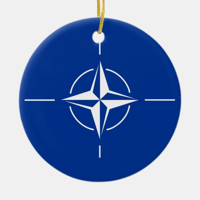 NATO-Flagge Nordatlantikvertragsorganisation Allia Keramik Ornament (Vorne)