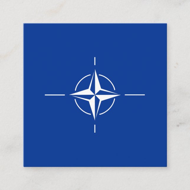 NATO-Flagge Nordatlantikvertragsorganisation Allia Quadratische Visitenkarte (Vorderseite)