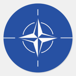 Nato-Flagge Runder Aufkleber
