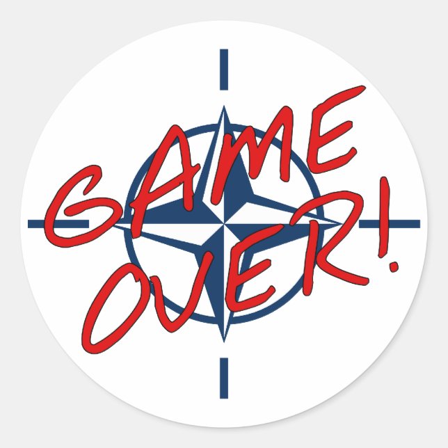 NATO Game Over - Stopp War Runder Aufkleber (Vorderseite)