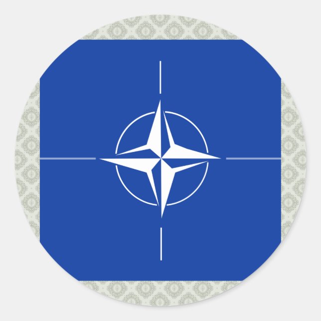 Nato Hochwertige Flagge Runder Aufkleber (Vorderseite)