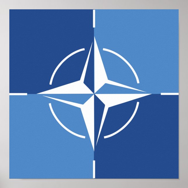 NATO-ONAT-Flaggensymbol des Nordatlantikvertragsor Poster (Vorne)