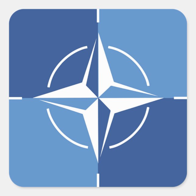 NATO-ONAT-Flaggensymbol des Nordatlantikvertragsor Quadratischer Aufkleber (Vorderseite)