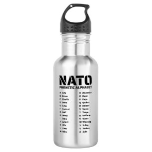 NATO-Phonetic-Alphabet-Code Edelstahlflasche