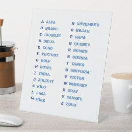 NATO Phonetische Alphabet Chart - Taktischer A-Z C Sockelschild