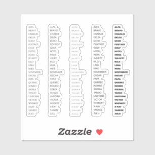 NATO Phonetisches Alphabet für Keyboard-Monitor Aufkleber