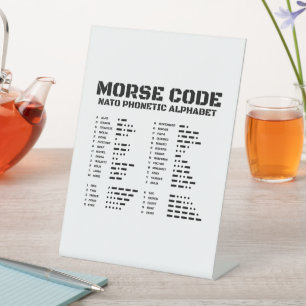 NATO Phonetisches Alphabet, Morse Code, Aviation Sockelschild