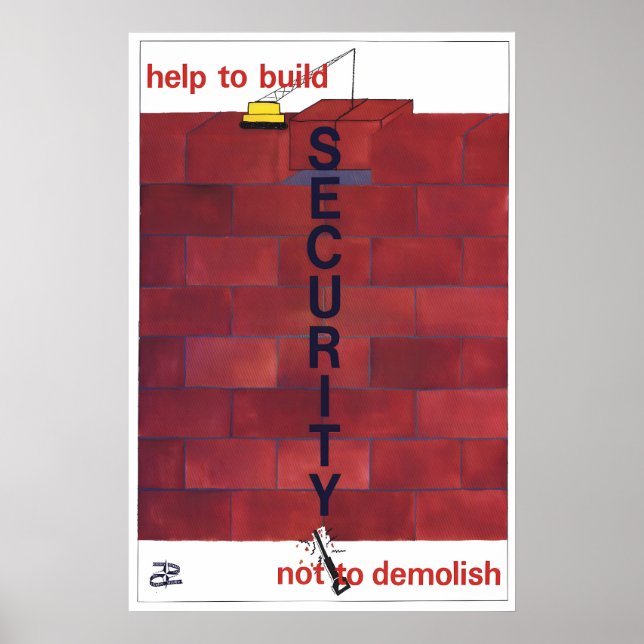 NATO Poster Help to Build SECURITY Political Decor (Vorne)