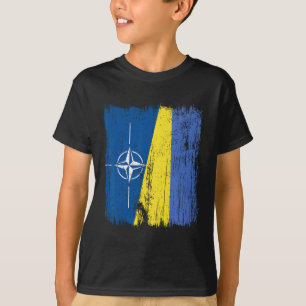 Nato Ukraine Halbflagge Otan Ukrainisches Erbe T-Shirt