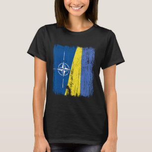 Nato Ukraine Halbflagge Otan Ukrainisches Erbe T-Shirt