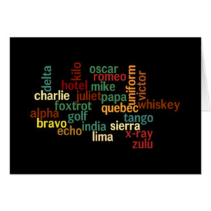 NATOlautalphabet (dunkler Hintergrund)