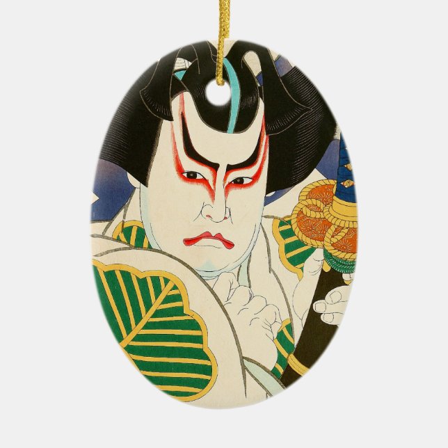 Natori Shunsen Bando Hikosaburo sechsunddreißig Keramik Ornament (Vorne)