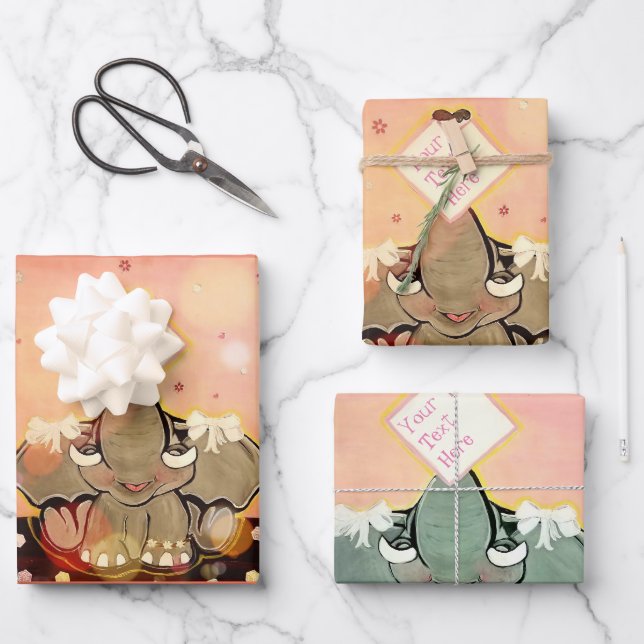 Natosha, der Elefantensprecher Geschenkpapier Set (Vorderseite)