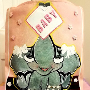 Natosha, die Baby Elephant Speller Pink Tote Tasch