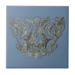 Nattier-blue Angels – Coat of arms – Emblem Fliese