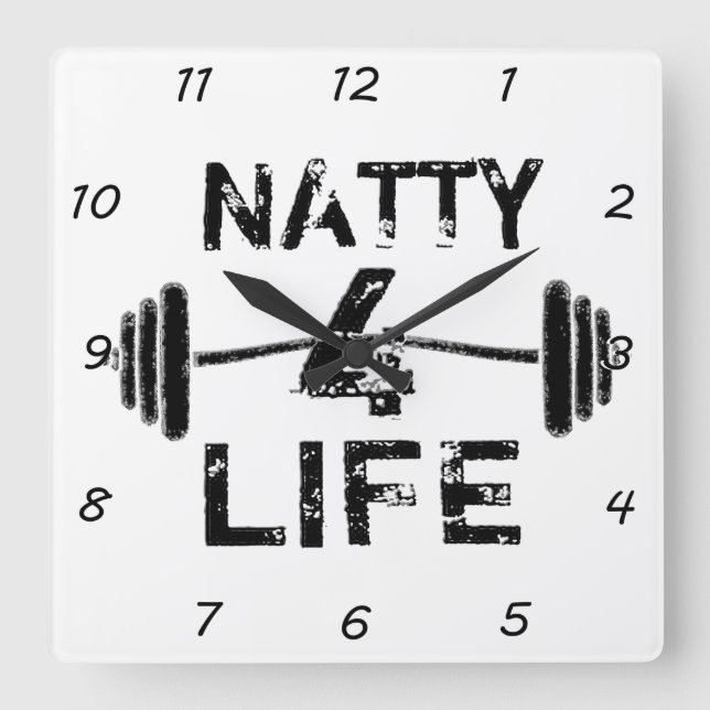 Natty 4 quadratische wanduhr (Vorderseite)