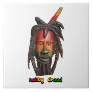Natty Angst Rastaman mit Dreadlocks Fliese