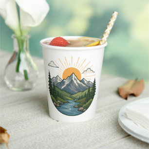 Natur-Abenteuer Outdoor-Design Pappbecher